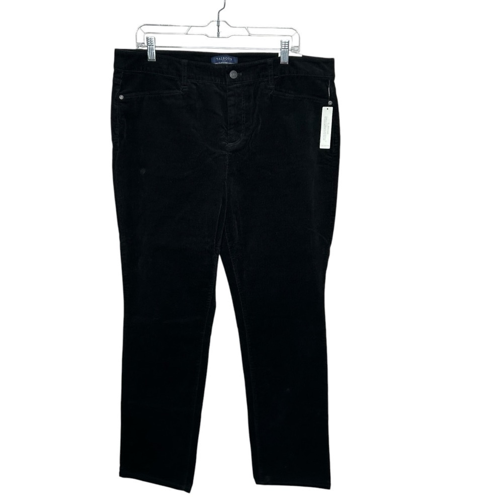 New Talbots Women’s Simply Flattering 5-Pocket Black Corduroy Pants 16 BNWT